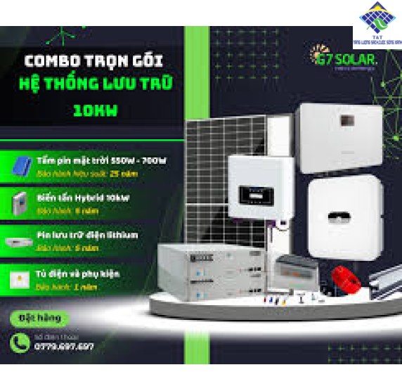 Hệ Thống Điện Năng Lượng Mặt Trời Hoà Lưới có Lưu Trữ 10kW Hybrid