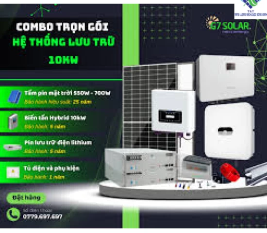 Hệ Thống Điện Năng Lượng Mặt Trời Hoà Lưới có Lưu Trữ 10kW Hybrid
