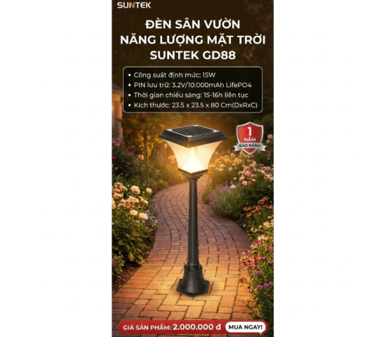 Đènn sân vườn năng lượng mặt trời SUNTEK GD88