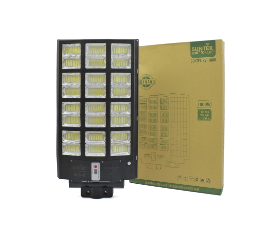 Bộ đèn đường gắn  liền tấm pin năng  lượng mặt trời  .Model: RV-1000,